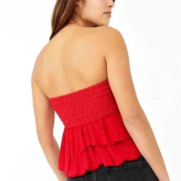 NWT Free People Adella Corset Cami / Cherry Red - Picture 4 of 8